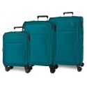 MOVOM Atlanta Verde, Sada luxusných textilných cestovných kufrov, 77cm/66cm/55cm, 5318425