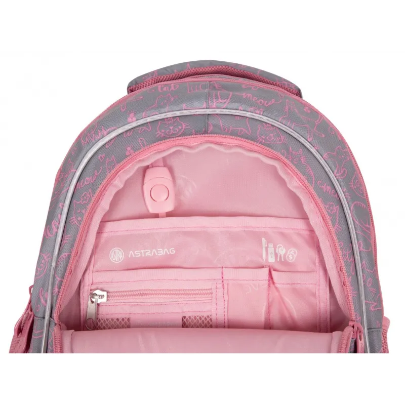 ASTRABAG Školský batoh pre prvý stupeň PINK KITTY, AB330, 502022139