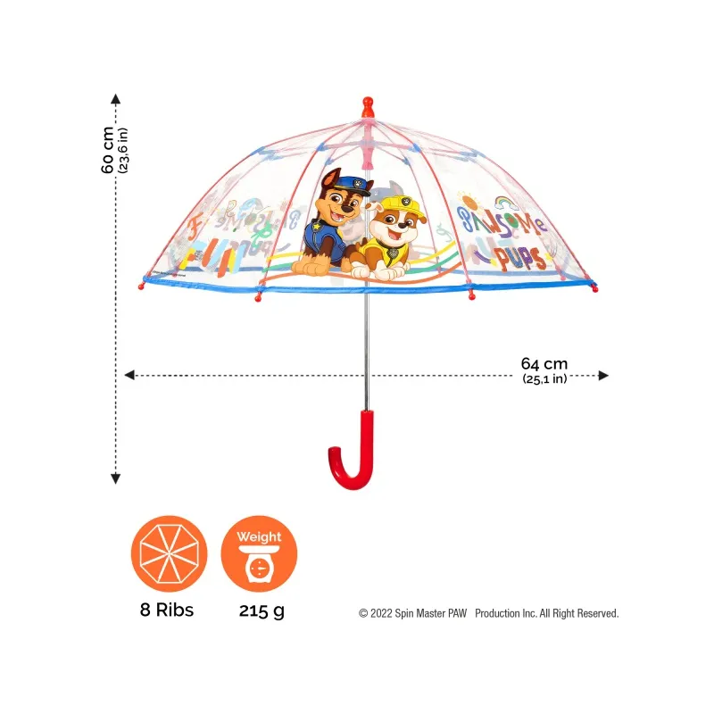 Detský dáždnik PAW PATROL Transparent, 75151