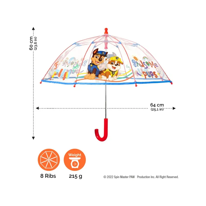 Dětský deštník PAW PATROL Transparent, 75151 Dětský deštník PAW PATROL Transparent, 75151
