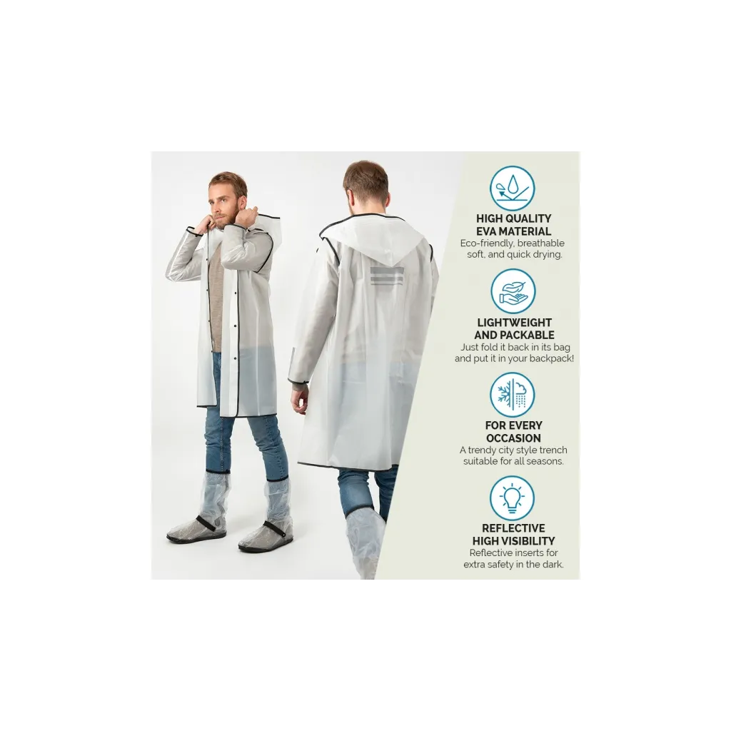 Kvalitní pánská pláštěnka Transparente Negro, vel. S M, 14211