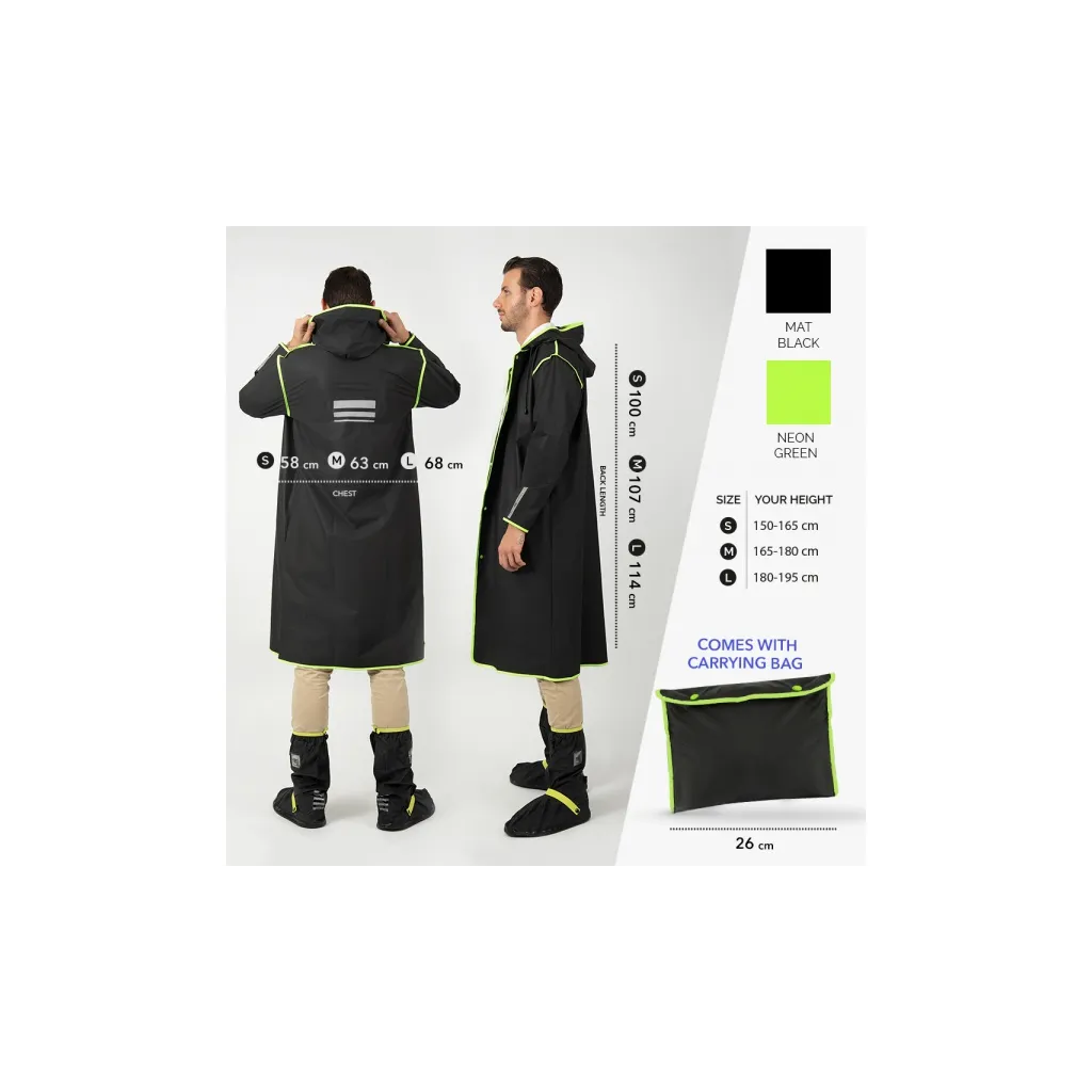 Kvalitný pánsky pršiplášť Perletti Nero/Lime, veľ. M, 14222