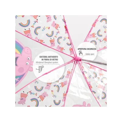 Detský dáždnik PEPPA PIG Transparent, 75107