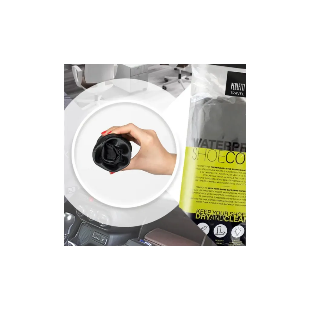 Kvalitní nepromokavé návleky na obuv, velikost S 36/39, Nero/Argento, 95030