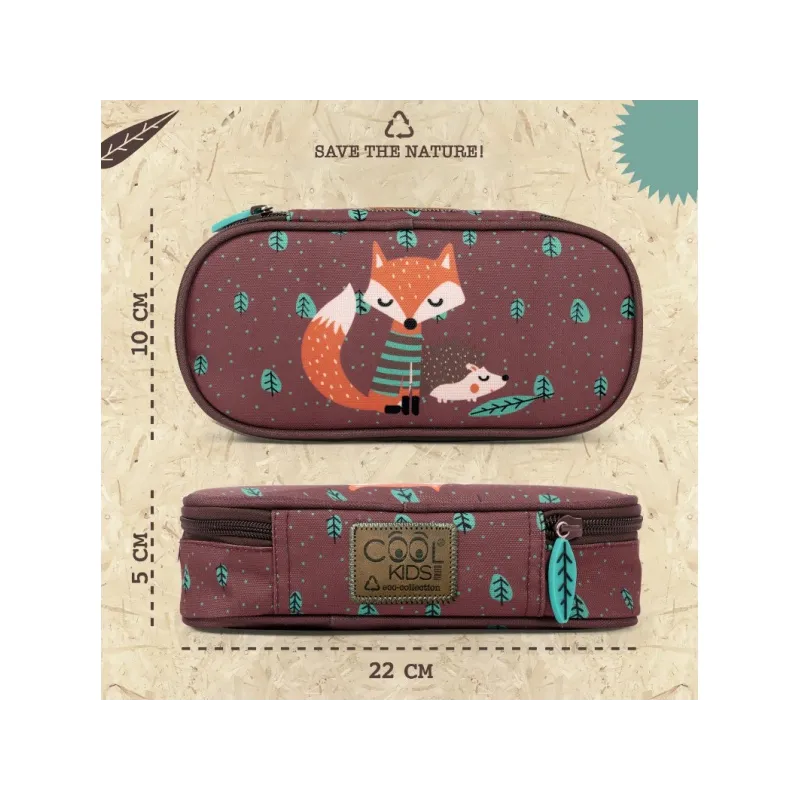 Školský peračník / puzdro Perletti Green, Fox & Hedgehog, 14400 Školský peračník / puzdro Perletti Green, Fox & Hedgehog, 14400