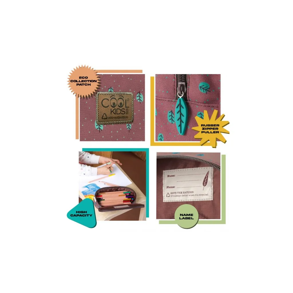 Školský peračník / puzdro Perletti Green, Fox & Hedgehog, 14400