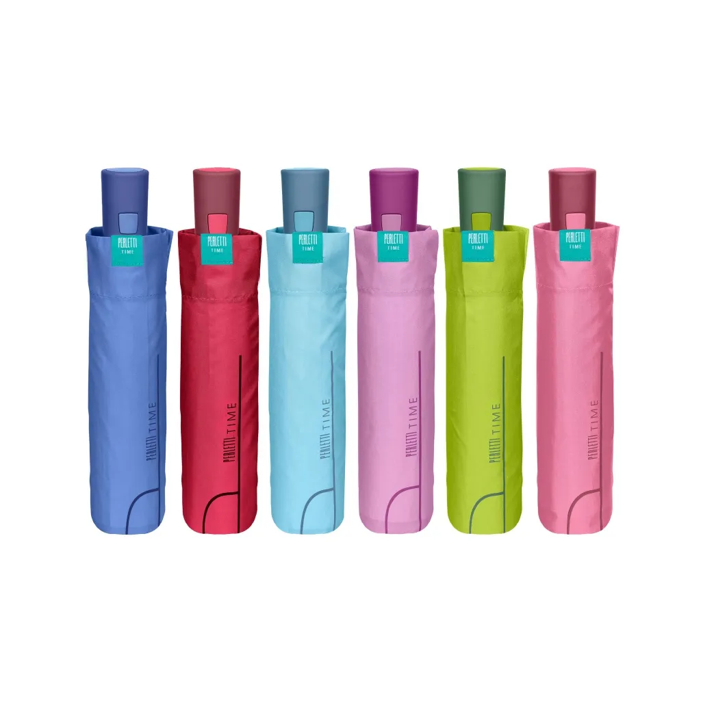 PERLETTI Dámsky skladací automatický dáždnik COLORINO / svetlozelená, 26293