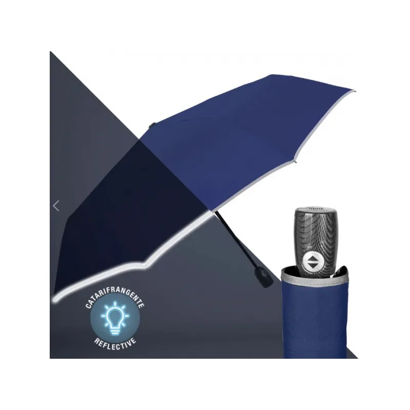 PERLETTI Technology, Plnoautomatický skladací dáždnik s reflexným pásom, 21768 PERLETTI Technology, Plnoautomatický skladací dáždnik s reflexným pásom, 21768