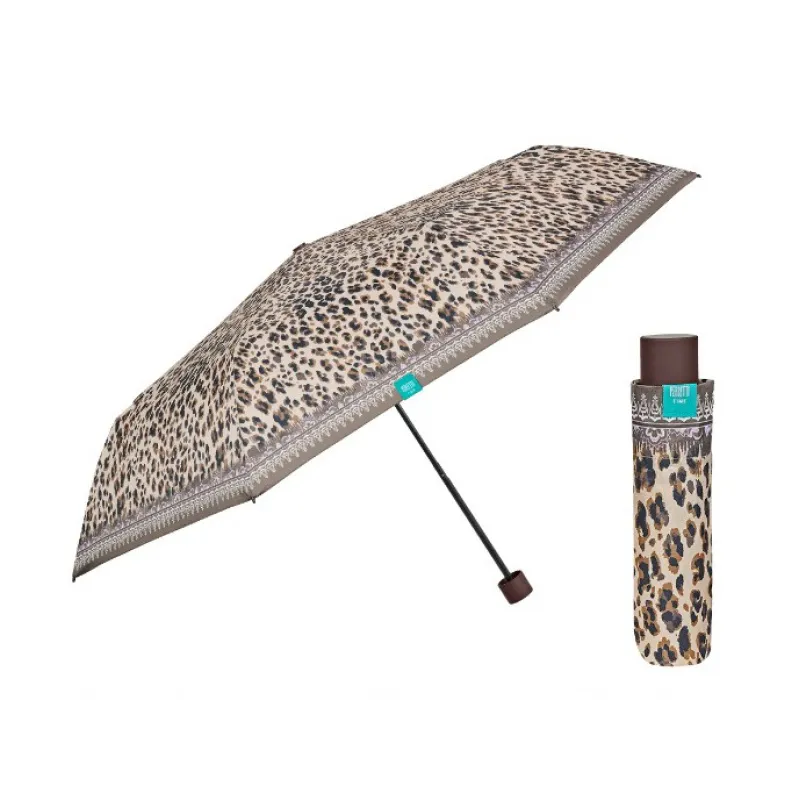 Time, Dámský skládací deštník Leopardato, 26328 Time, Dámský skládací deštník Leopardato, 26328