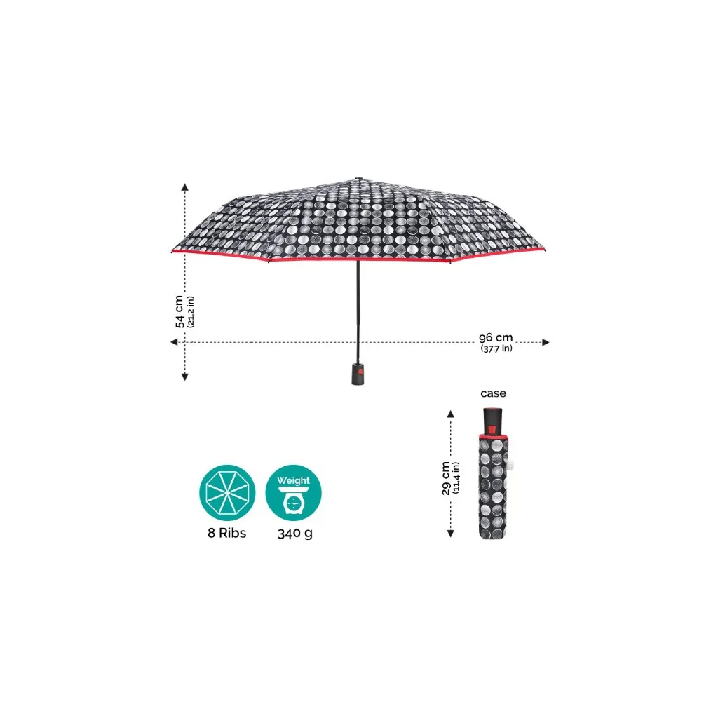 Time, Dámský skládací deštník Bianco/Nero, 26369