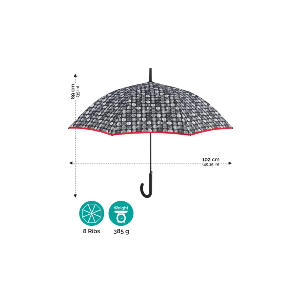 Dámsky automatický dáždnik Perletti Time "Bianco e Nero", 26367