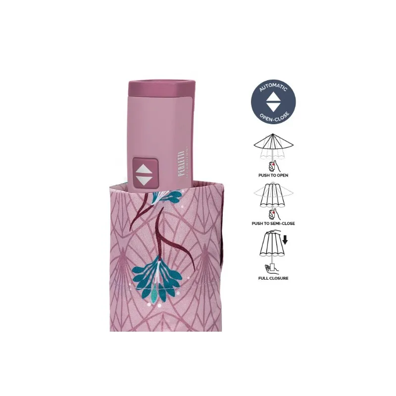 Technology, Dámský plnoautomatický deštník Fiori/starorůžová, 21776