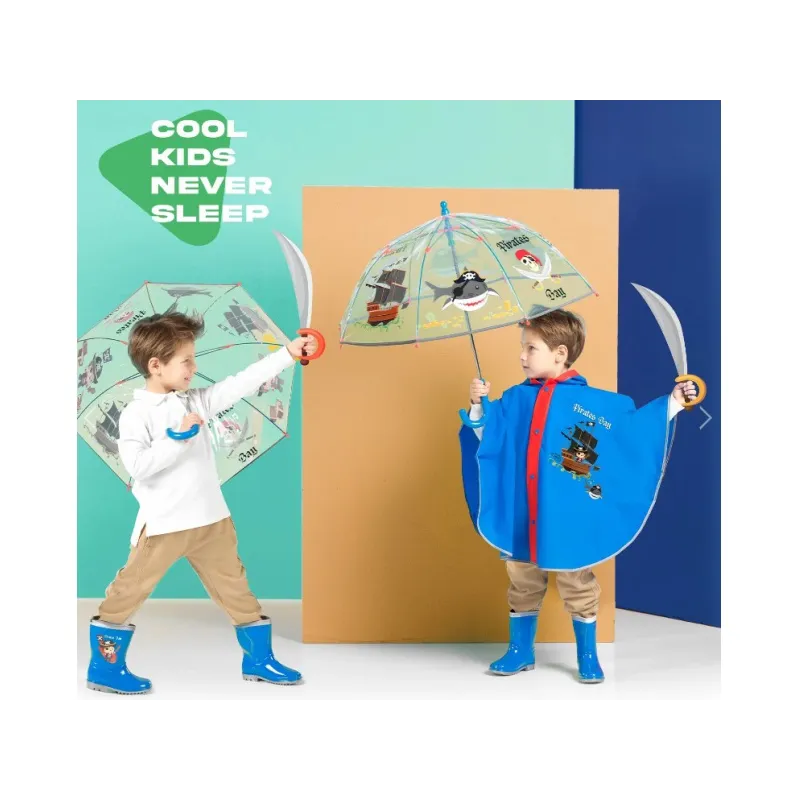 Cool Kids, Detský reflexný dáždnik Piráti Transparent, 15602 Cool Kids, Detský reflexný dáždnik Piráti Transparent, 15602