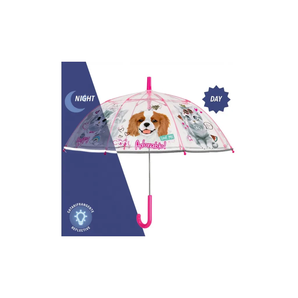 Cool Kids, Dětský reflexní deštník Pets Transparent, 15635