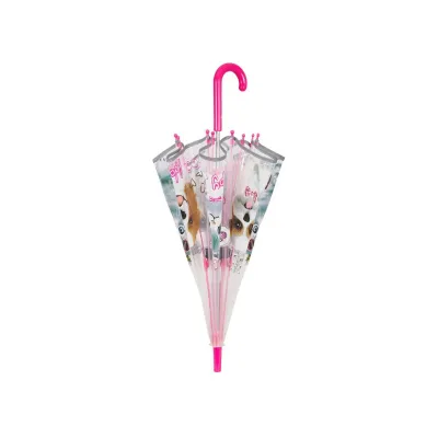 Detský reflexný dáždnik Perletti Cool Kids, Pets Transparent, 15635 Detský reflexný dáždnik Perletti Cool Kids, Pets Transparent, 15635