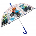 Detský reflexný dáždnik Perletti Cool Kids Trucks Transparent, 15637