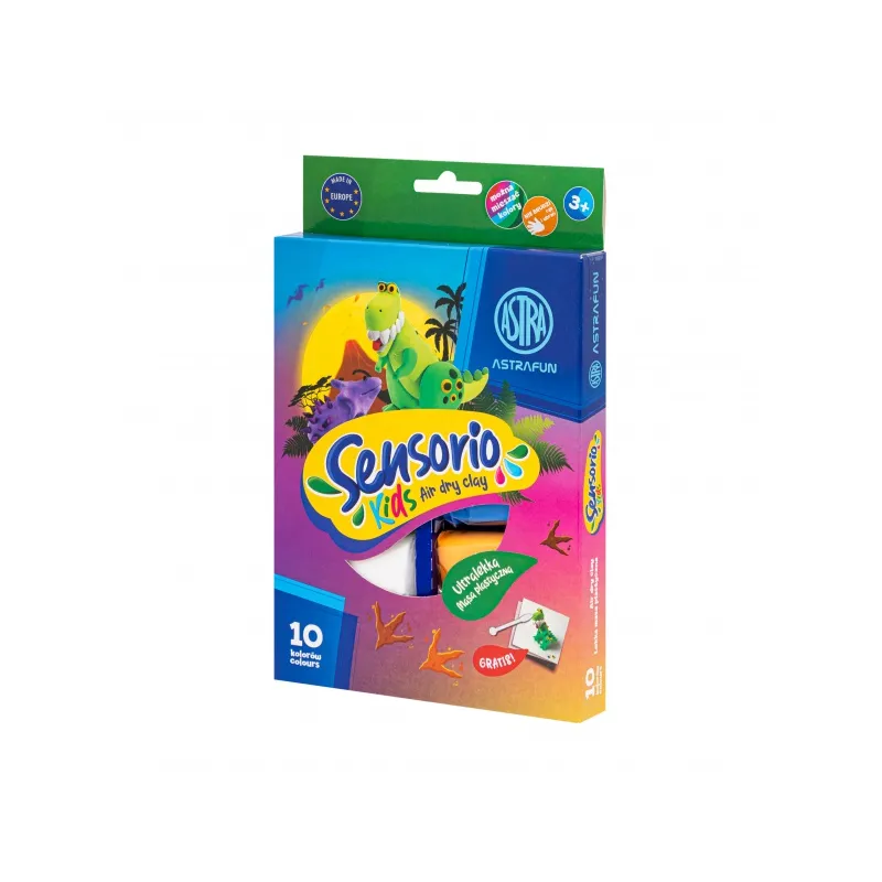 Modelovacia hmota (air dry clay) Sensorio Kids Dinosaurus, 10 farieb , 336123022