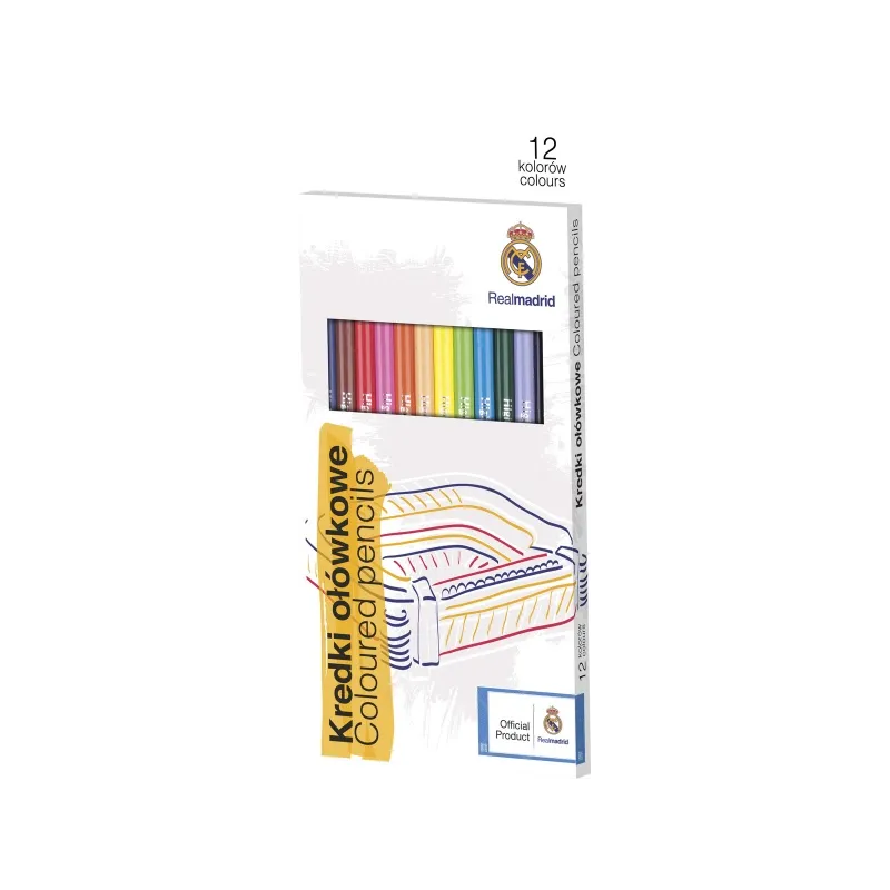 Ergonomické trojhranné farbičky 12ks REAL MADRID, 312116006