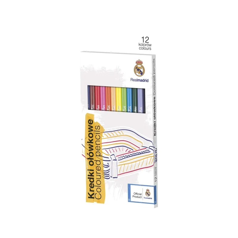 Ergonomické trojhranné farbičky 12ks REAL MADRID, 312116006 Ergonomické trojhranné farbičky 12ks REAL MADRID, 312116006