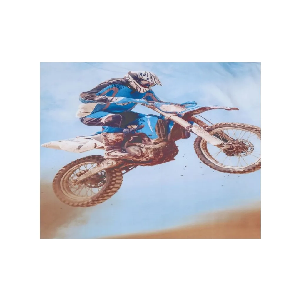 Obojstranné bavlnené obliečky Herding MOTOCROSS, 140/200+70/90