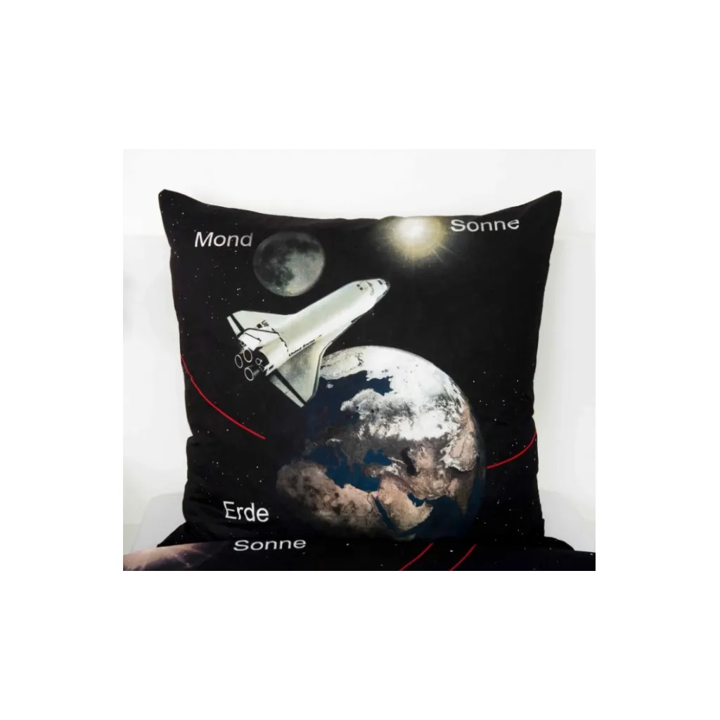 Oboustranné bavlněné povlečení SLUNEČNÍ SOUSTAVA, 140/200+70/90