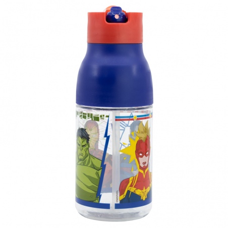 Plastová láhev s výsuvnou brčkem Avengers, 420ml, 74135