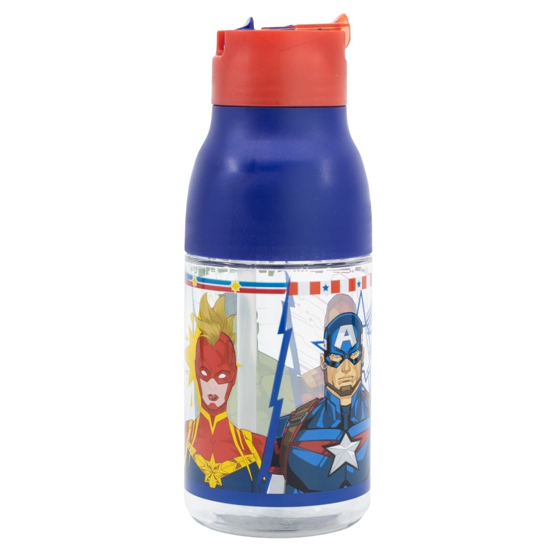 Plastová fľaša s výsuvnou slamkou Avengers, 420ml, 74135