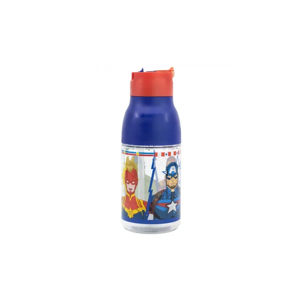 Plastová fľaša s výsuvnou slamkou Avengers, 420ml, 74135