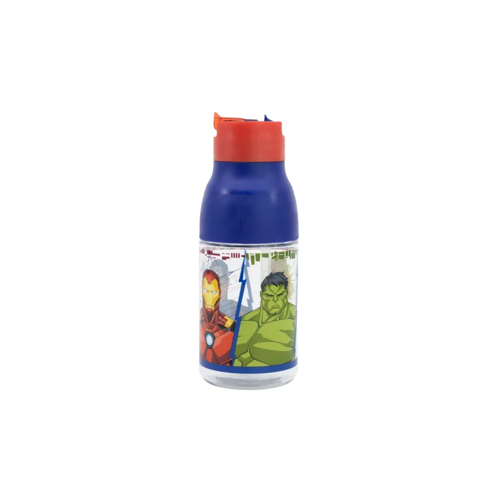 Plastová fľaša s výsuvnou slamkou Avengers, 420ml, 74135
