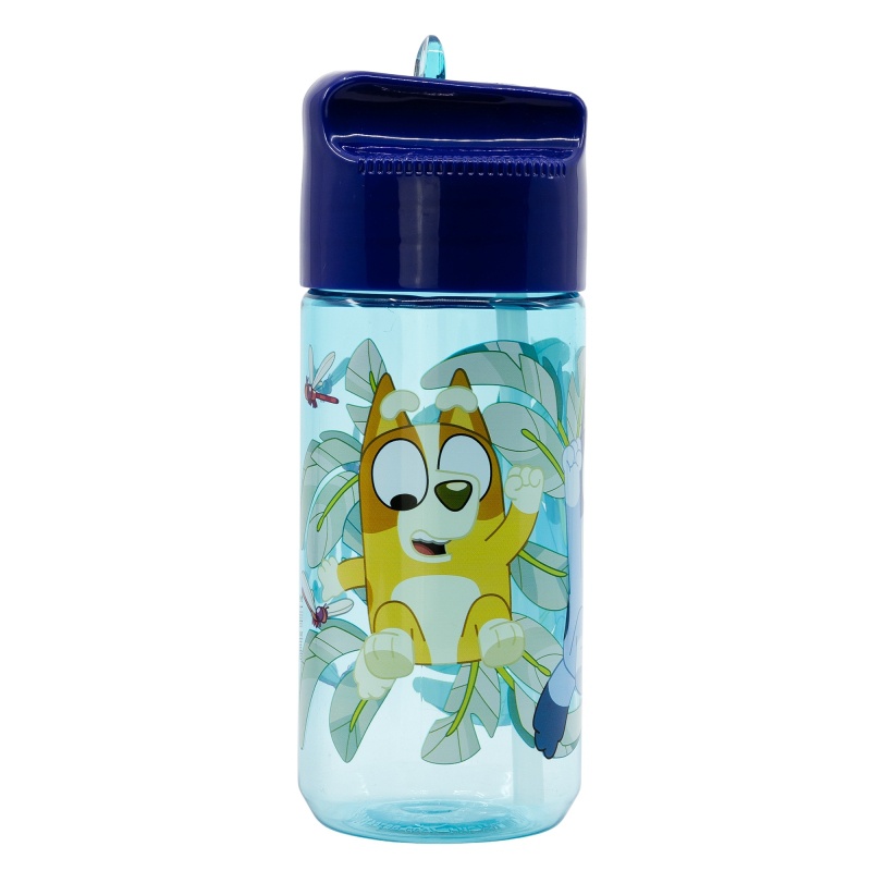Plastová fľaša s výsuvnou slamkou Bluey, Transparent Tritan, 430ml, 50636 Plastová fľaša s výsuvnou slamkou Bluey, Transparent Tritan, 430ml, 50636