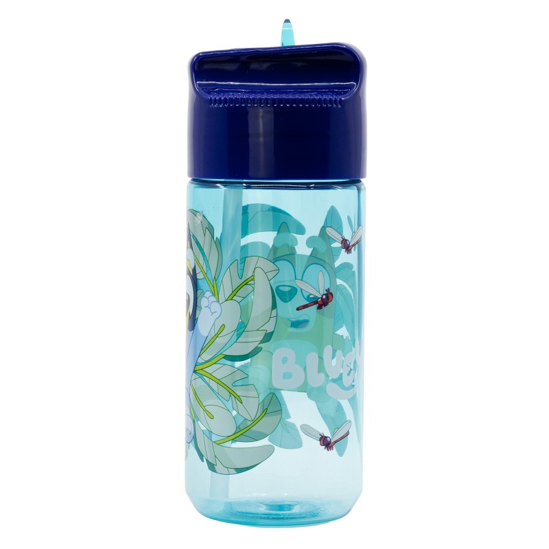 Plastová fľaša s výsuvnou slamkou Bluey, Transparent Tritan, 430ml, 50636