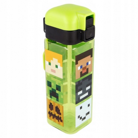 Hranatá plastová fľaša MINECRAFT LOCK, 550ml, 40402