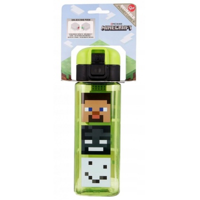 Hranatá plastová fľaša MINECRAFT LOCK, 550ml, 40402 Hranatá plastová fľaša MINECRAFT LOCK, 550ml, 40402