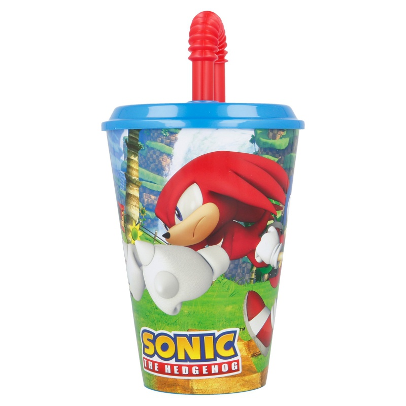 Plastový pohár s vrchnákom a slamkou JEŽKO SONIC 430ml, 40530