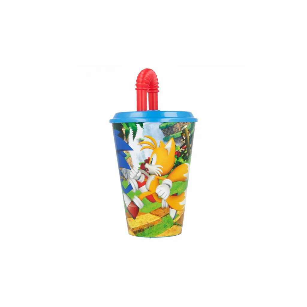 Plastový pohár s vrchnákom a slamkou JEŽKO SONIC 430ml, 40530