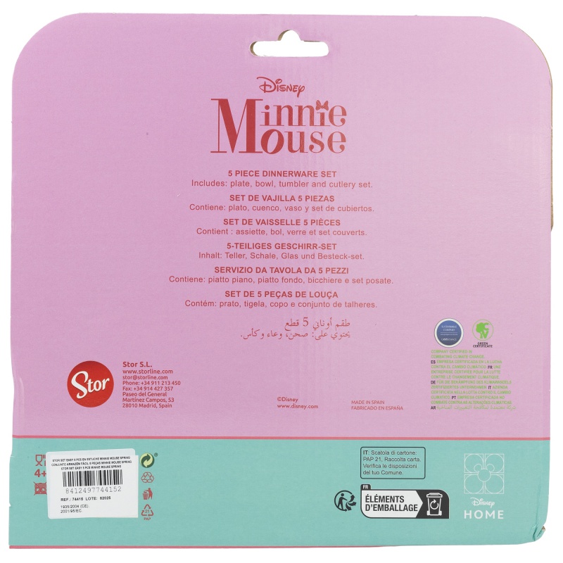 Dětské plastové nádobí, MINNIE MOUSE Micro, talíř, miska, sklenice, příbor, 74415 Dětské plastové nádobí, MINNIE MOUSE Micro, talíř, miska, sklenice, příbor, 74415