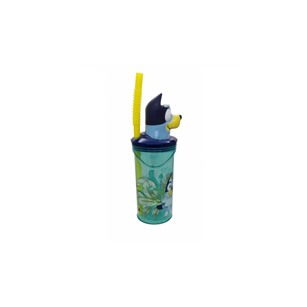 Plastový 3D pohár Bluey so slamkou 360 ml | Detský pohár