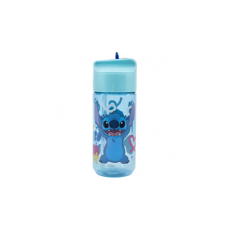 Plastová fľaša s výsuvnou slamkou Lilo & Stitch, Transparent Tritan, 430ml, 75036 Plastová fľaša s výsuvnou slamkou Lilo & Stitch, Transparent Tritan, 430ml, 75036