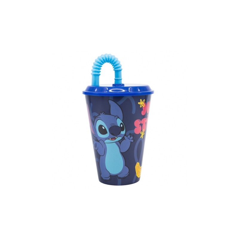 Plastový pohár s vrchnákom a slamkou Lilo & Stitch, 430ml, 75030