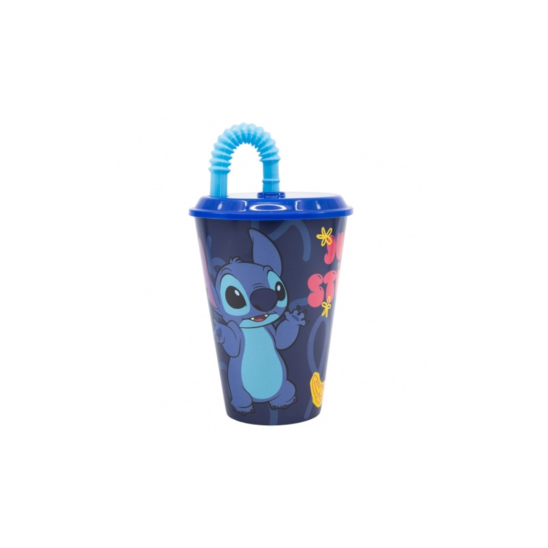 Plastový pohár s vrchnákom a slamkou Lilo & Stitch, 430ml, 75030 Plastový pohár s vrchnákom a slamkou Lilo & Stitch, 430ml, 75030