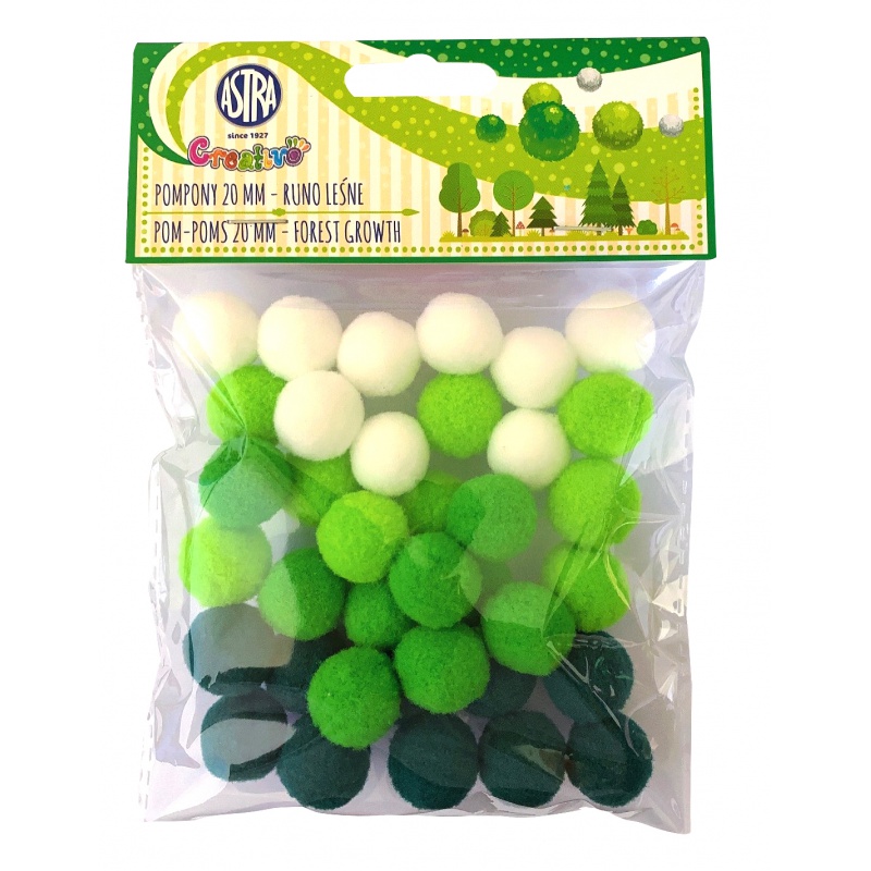 CREATIVO Plyšové POMPOM guličky FOREST GROWTH, 20mm, 335121019 CREATIVO Plyšové POMPOM guličky FOREST GROWTH, 20mm, 335121019