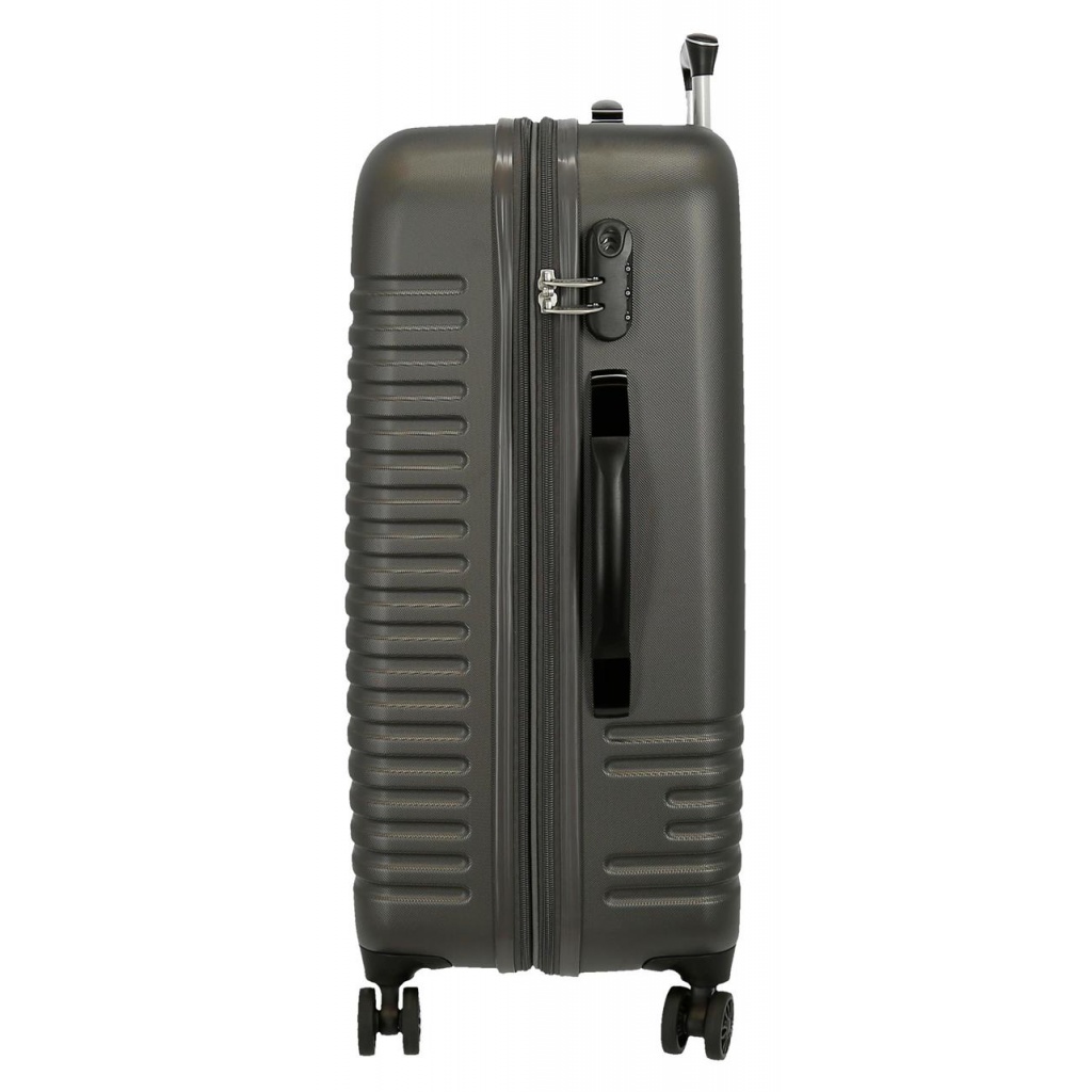 India Antracita – rozšíriteľný cestovný kufor ABS 70 l, stredná veľkosť