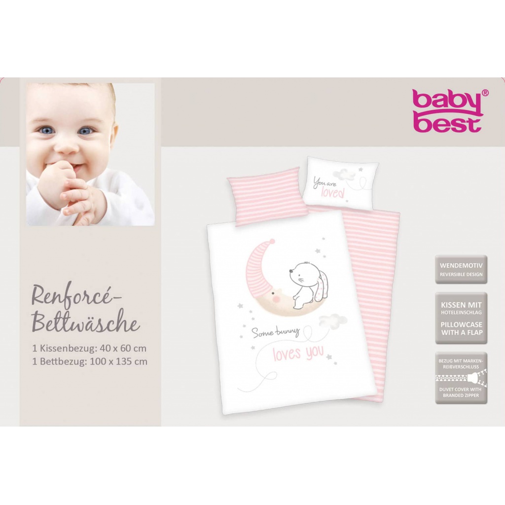 Detské bavlnené obliečky do postieľky Herding MALÝ ZAJAČIK, 100/135+40/60