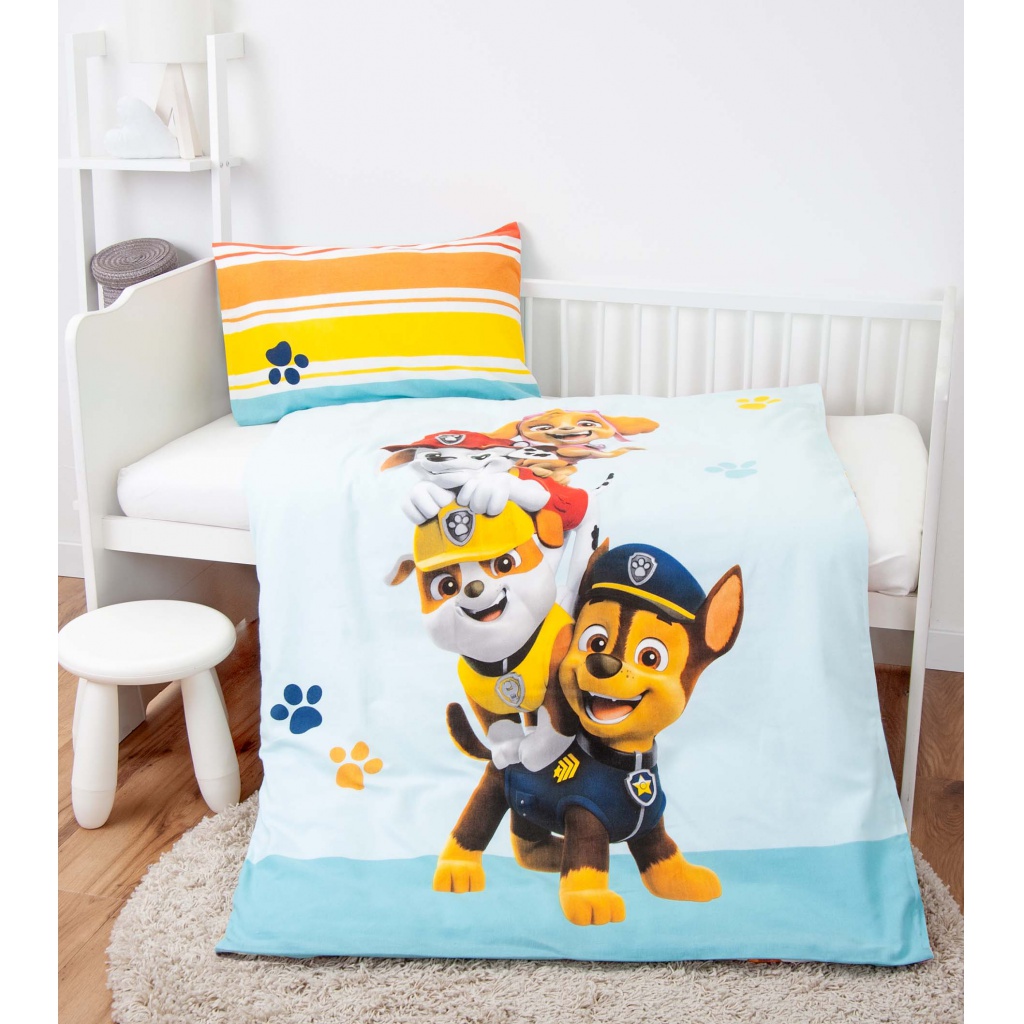 Detské flanelové obliečky do postieľky Herding Green, PAW PATROL, 100/135+40/60