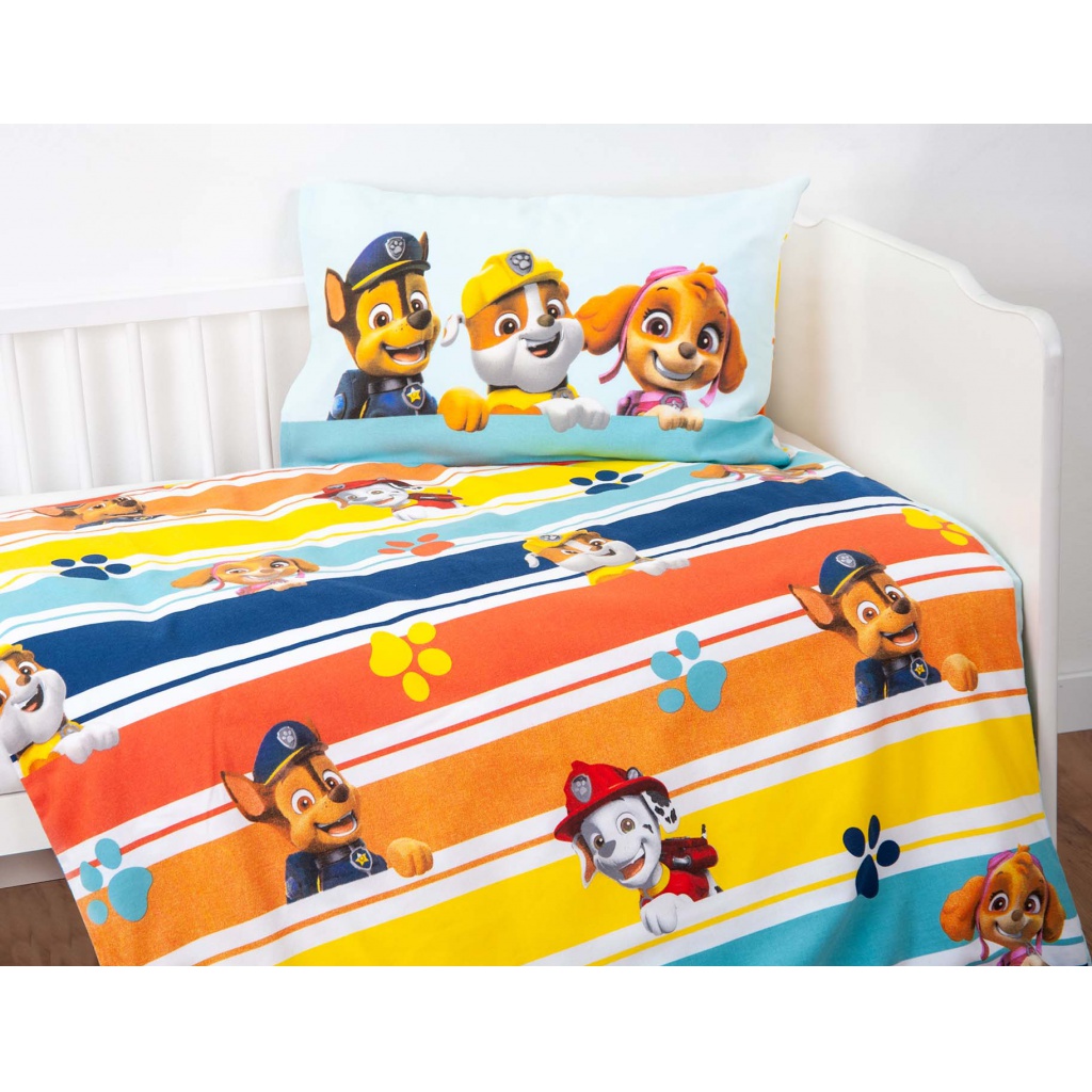 Detské flanelové obliečky do postieľky Herding Green, PAW PATROL, 100/135+40/60