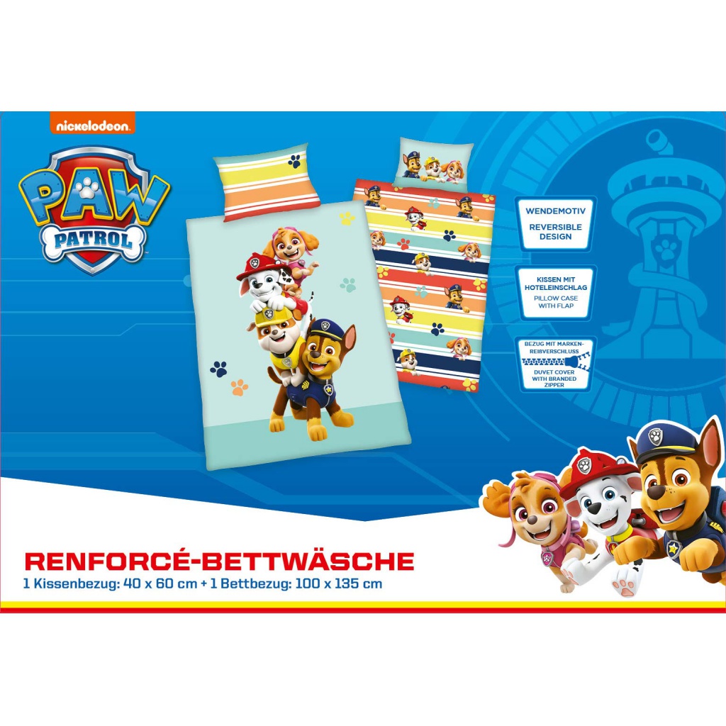 Detské flanelové obliečky do postieľky Herding Green, PAW PATROL, 100/135+40/60
