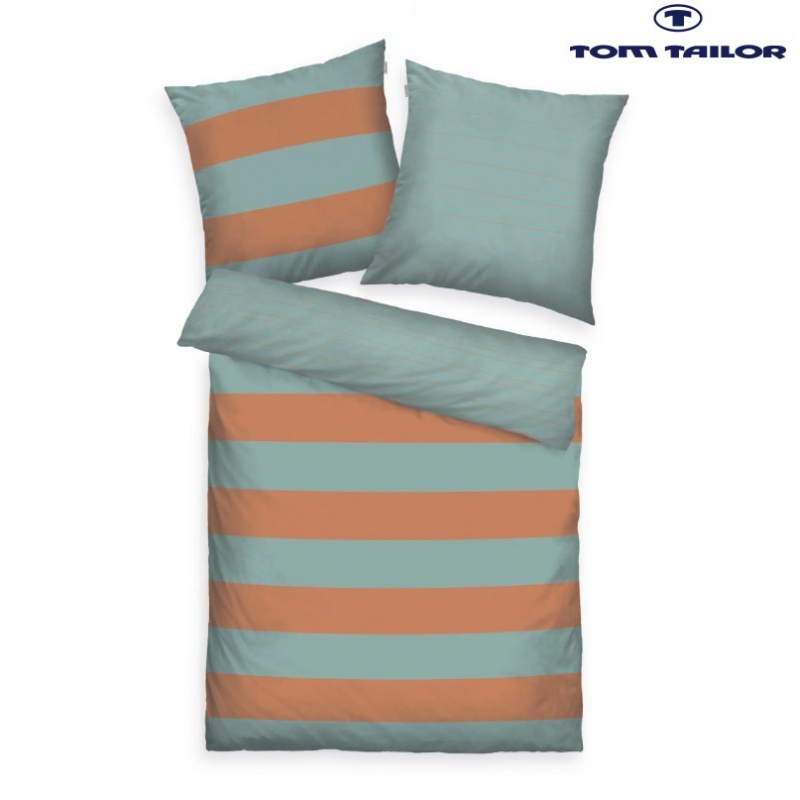 TOM TAILOR ložní prádlo Bold Stripes 70x90cm / 140x200cm Warm Coral & Fresh Sage TOM TAILOR ložní prádlo Bold Stripes 70x90cm / 140x200cm Warm Coral & Fresh Sage