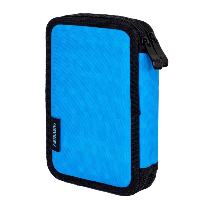 Dvoupatrový penál s náplní AstraBAG BLUE PIXEL, AC21, 503024054