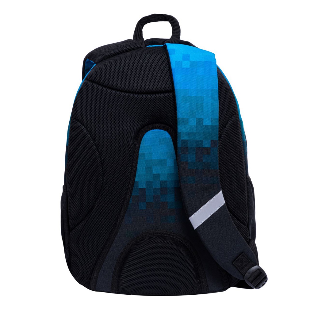 Školský batoh AstraBAG BLUE PIXEL AB300 – 3 komory, notebook, ergonomický