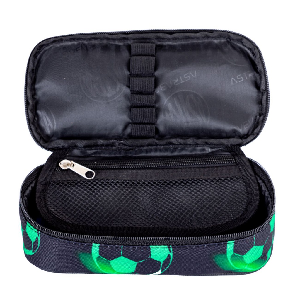 Jednokomorový penál / pouzdro AstraBAG NEON FOOTBALL, AC6, 503024075